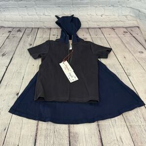 Siaomimi Play Bat Halloween Costume Hooded Shirt with Cape